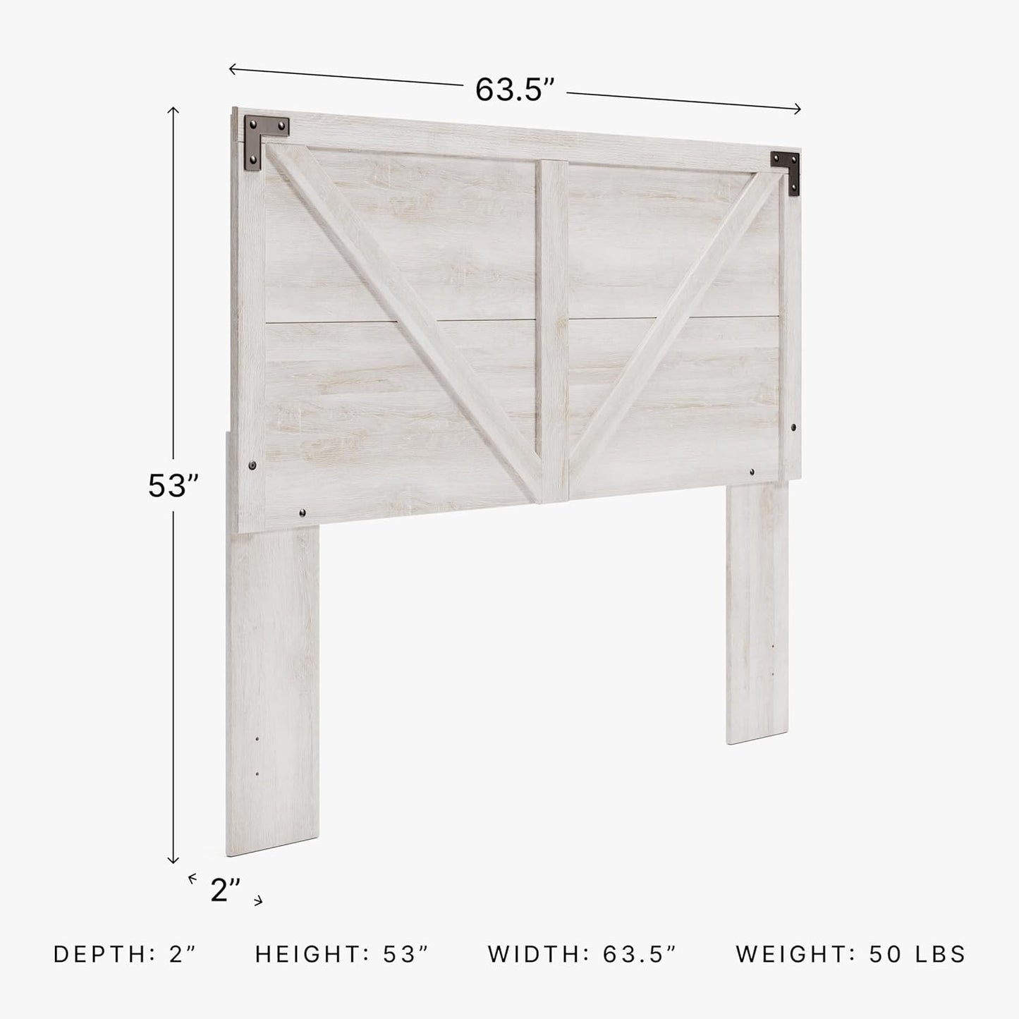 Shawburn Modern Farmhouse Headboard, Queen, Whitewash