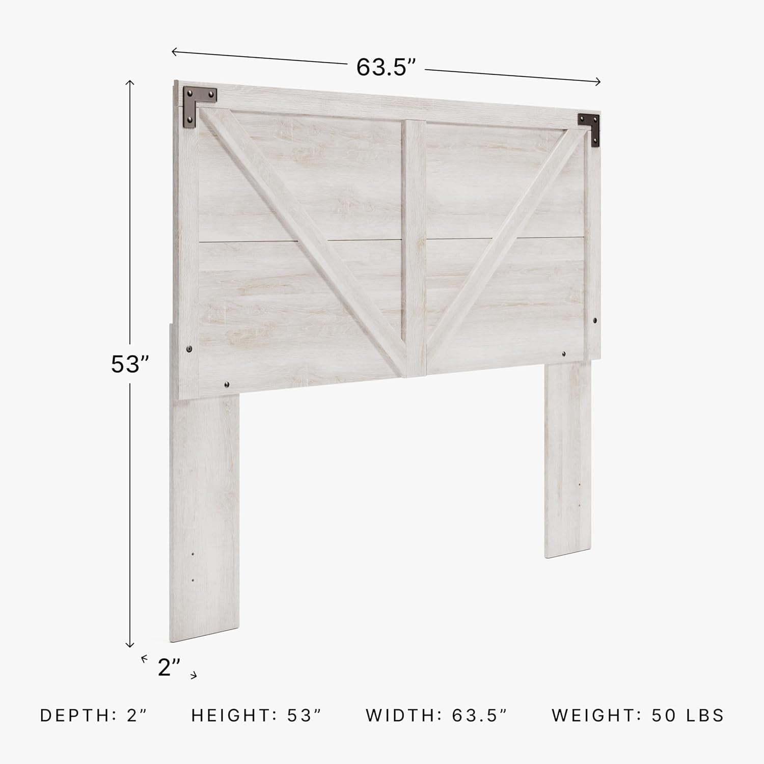 Shawburn Modern Farmhouse Headboard, Queen, Whitewash