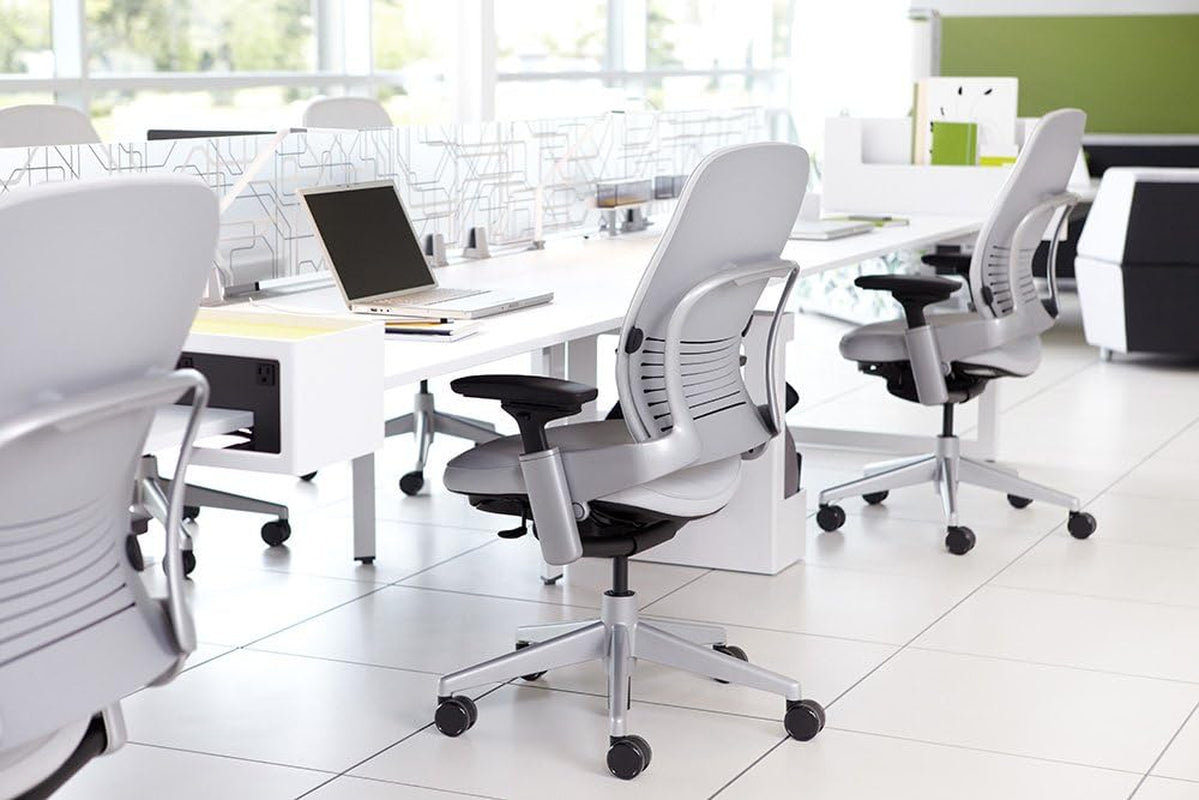 Leap Office Chair V2 - Seven Points of Adjustability - Ergonomic Back Support Chair - Lumbar Support - 4D Adjustable Arms - Black Frame - Black Fabric