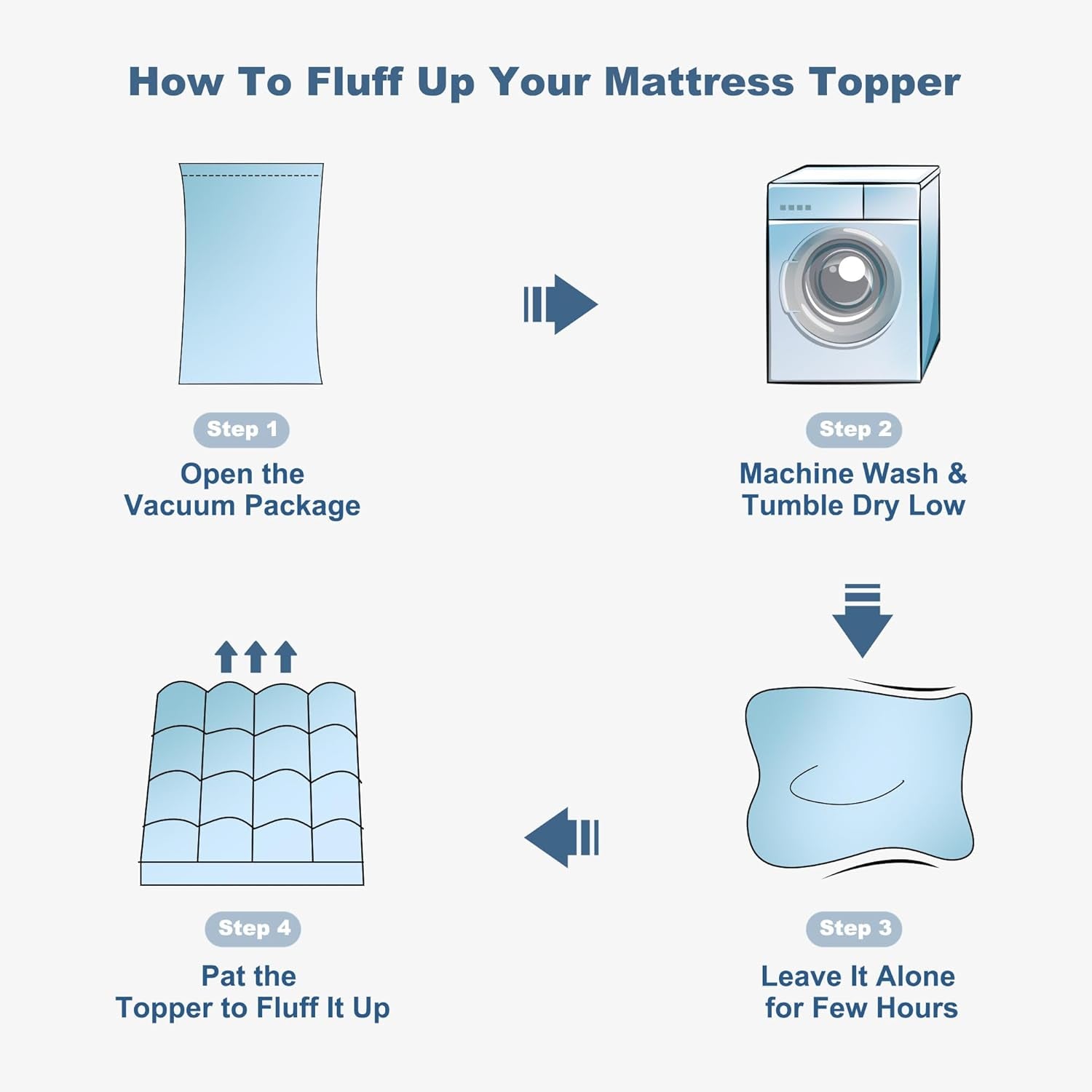 Queen Mattress Topper, Thick Pillow Top Bed Cover for Back Pain Relief, Soft Mattress Pad with Deep Pockets 6-18 Inch