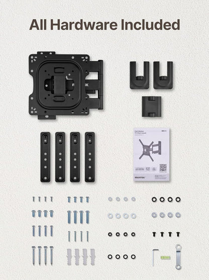 Full Motion TV Wall Mount for 23–65 Inch Flat & Curved Tvs and Monitors, Swivel & Tilt Articulating Bracket, Max VESA 400X400Mm, Holds up to 77 Lbs, Perfect Center Design