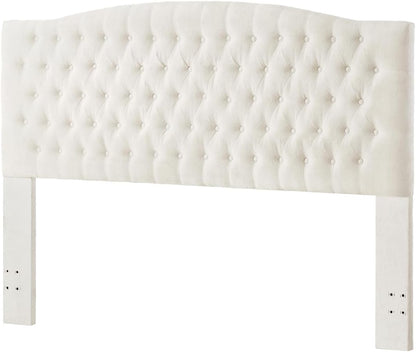 Boucle Upholstered Tufted Button King Headboard and Comfortable Fashional Padded King/California King Size Headboard,6025-K-Boucle-Ivory