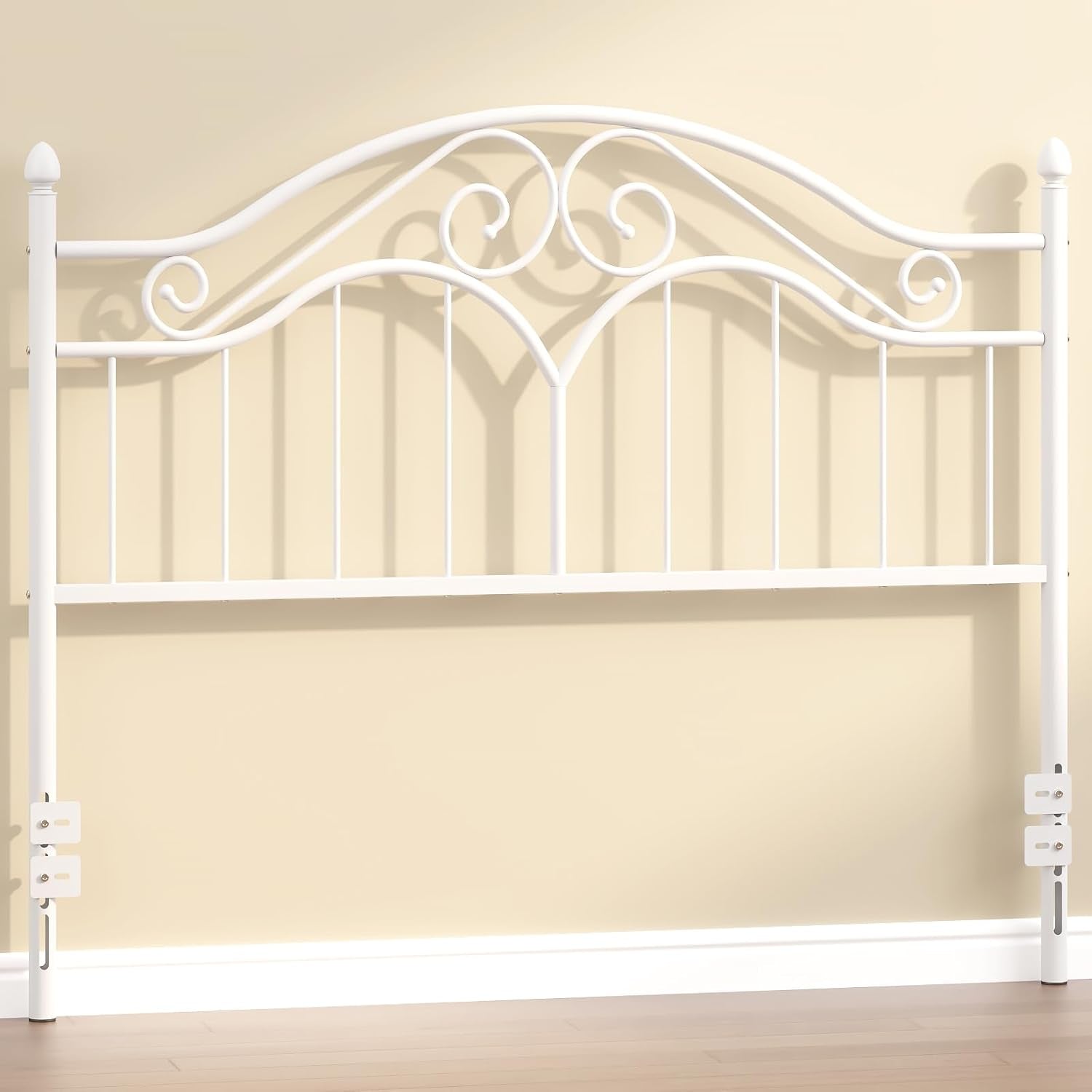 Headboard for Queen Size Bed Frame, Vintage Platform Bed Metal Headboard Only, Height Adjustable, Sturdy and Stable, Queen Size, Easy Assembly,White