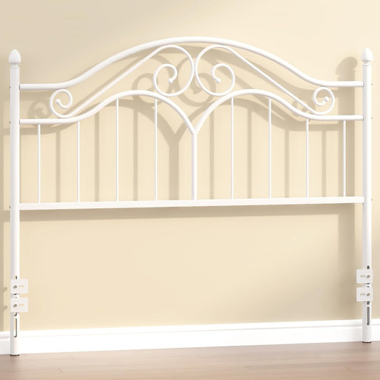 Headboard for Queen Size Bed Frame, Vintage Platform Bed Metal Headboard Only, Height Adjustable, Sturdy and Stable, Queen Size, Easy Assembly,White