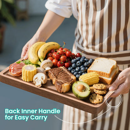 Acacia Wood Cutting Boards Set with Juice Groove & Handles for Kitchen 3-Piece Charcuterie Chopping Board for Meat Cheese Fruits Vegetables