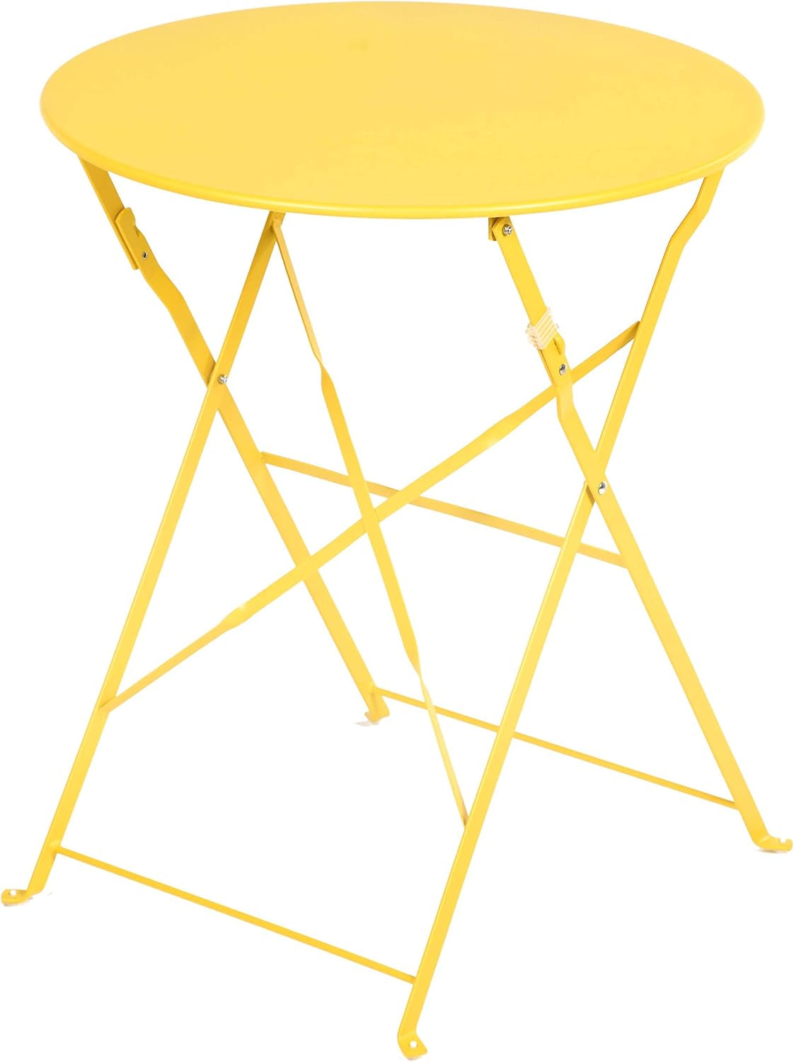 3-Piece Bistro Set Folding Outdoor Furniture Sets with Premium Steel Frame Portable Design for Bistro & Balcony, Yellow