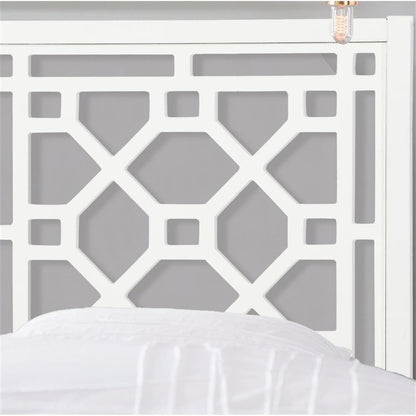 Thomas Chippendale White Wood Headboard - King