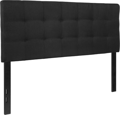 Bedford Tufted Upholstered Headboard for Full Size Bed, Contemporary Fabric Tufted Headboard with Adjustable Height, Black