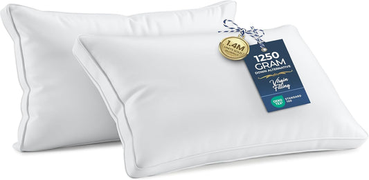 Bed Pillows for Sleeping King Size (White), Set of 2, Soft & Fluffy Pillow with down Alternative Filling, Cooling, Hotel Quality, Gusseted Pillow for Back, Stomach or Side Sleepers