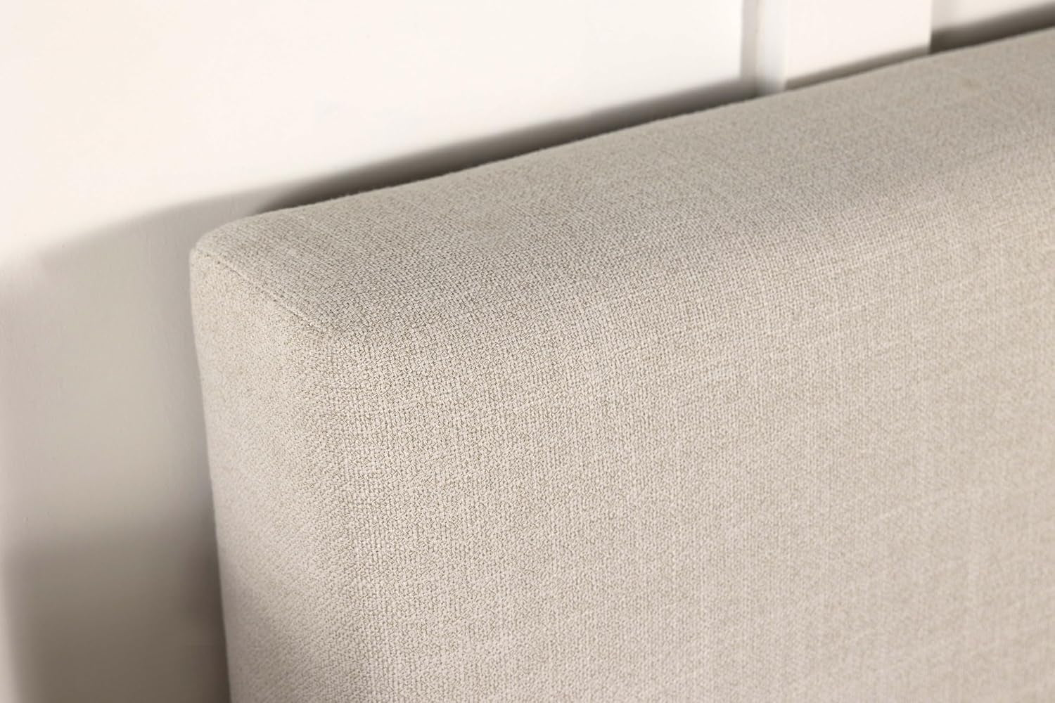 Home Furnishings - Pirro - Pine Wood - Upholstered Panel Headboard with Rectangular Profile, Smooth Edges, Foam Padding and Transitional Style - Bedroom - Queen/Full Size - Sand - 315980QF