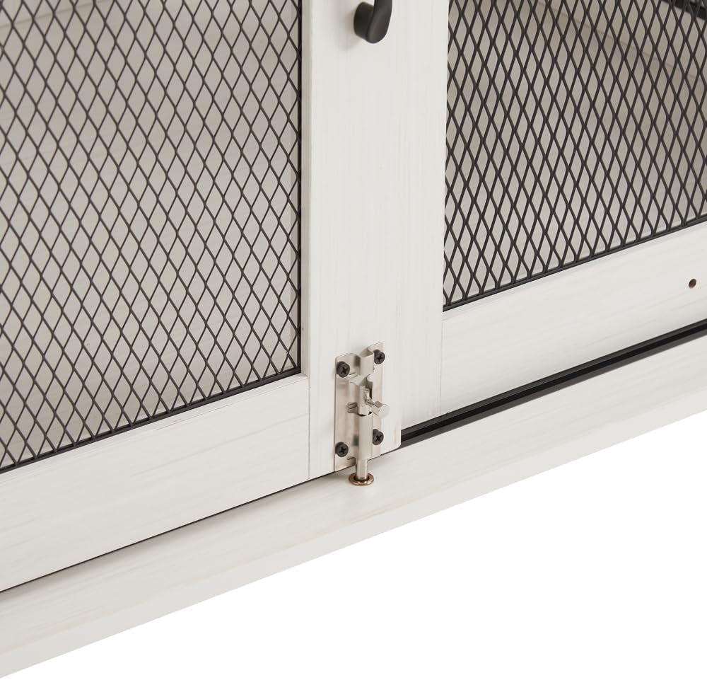 Dog Crate Furniture with Sliding Barn Door, Dog Crate Tv Stand with Detachable Divider, Flip Top Plate Dog House, Decorative Side End Tablefor Small/Medium/Large Dog (White + Mdf+Meta)