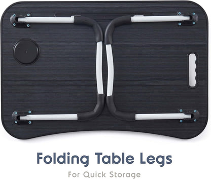Laptop Bed Tray Table, Adjustable Laptop Stand, Portable Lap Desks with Foldable Legs, Reading Desk for Sofa Couch Floor - Large