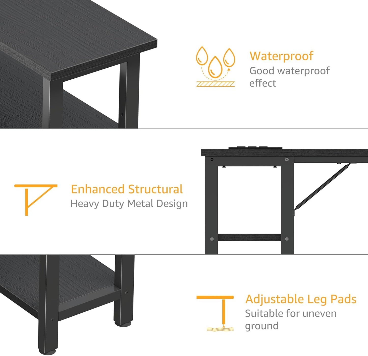 Small L Shaped Gaming Desk with Shelves, 40 Inch Small Corner Computer Gaming Desk for Boys Teens Bedroom, Study Work PC Desks for Home Office Bedroom, Black