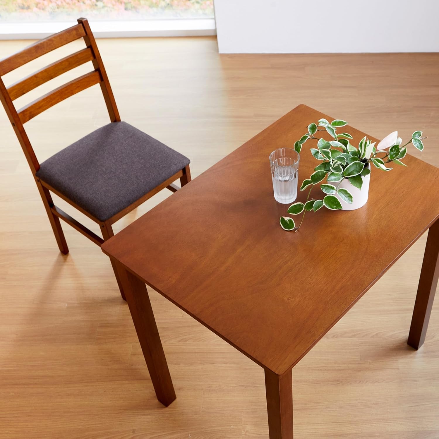 Seattle 3-Piece Wooden Dining Table Set for 2, Modern Farmhouse Kitchen Dining Room Set with Solid Wood Ladder Back Chairs for Small Space (Antique)