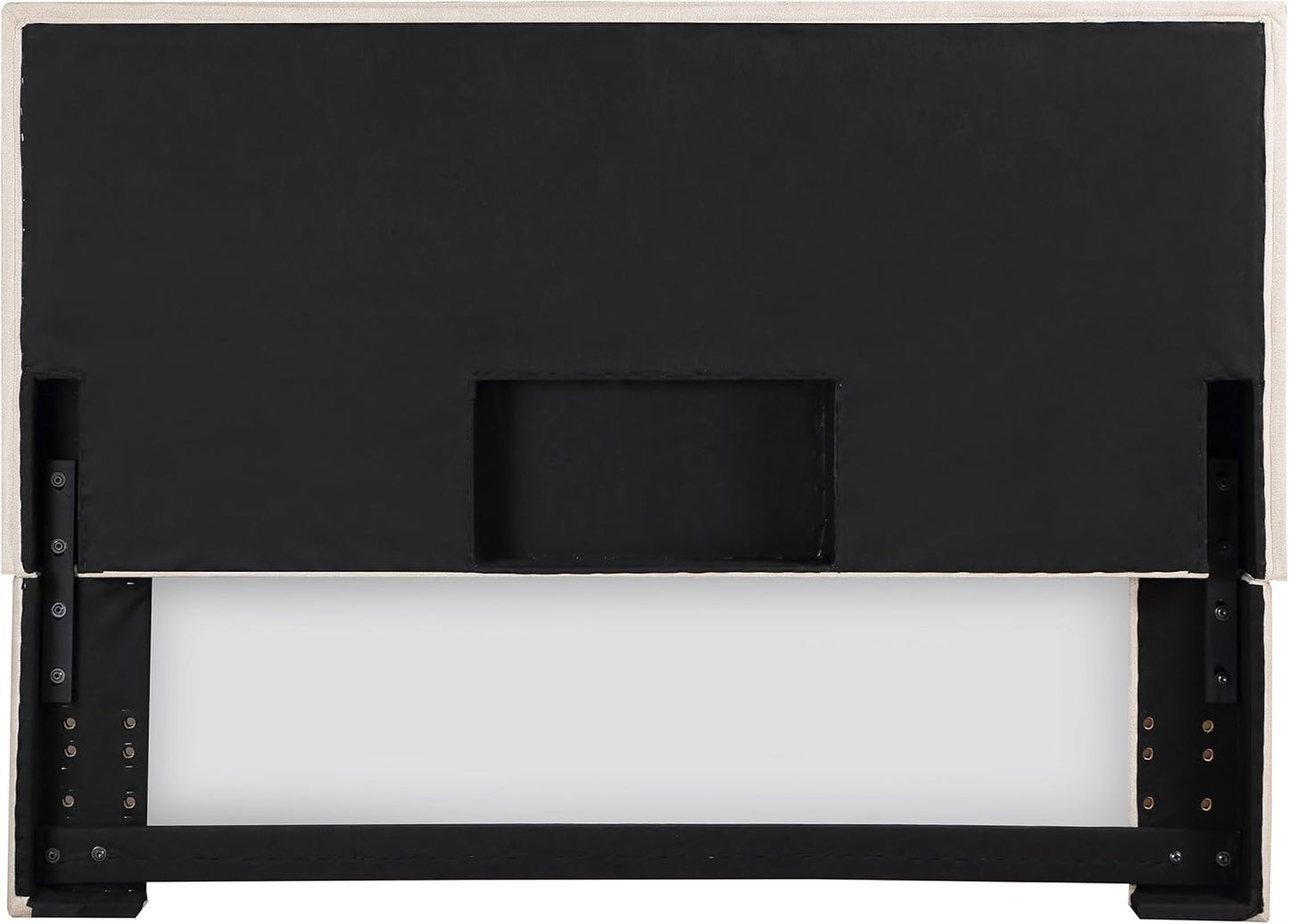 Home Furnishings - Izzy - Wood - Upholstered Panel Headboard with Flange Details, Foam Padding and Contemporary Style - Bedroom - Eastern/California King Size - Sand - 315985K