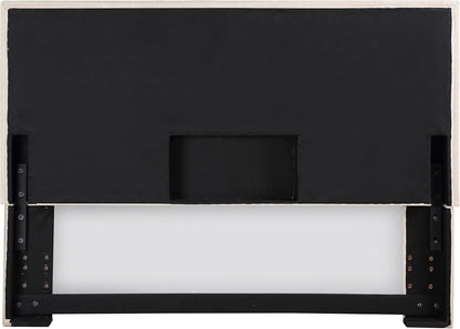 Home Furnishings - Izzy - Wood - Upholstered Panel Headboard with Flange Details, Foam Padding and Contemporary Style - Bedroom - Eastern/California King Size - Sand - 315985K