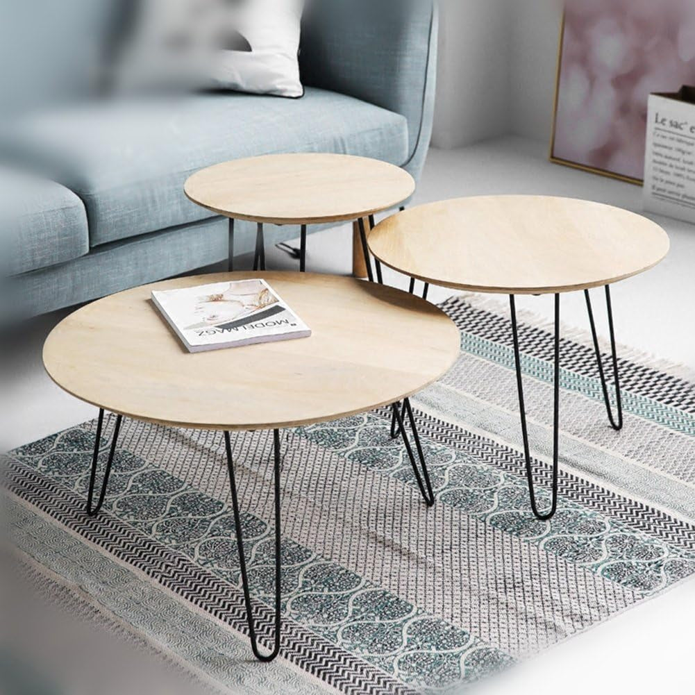 Hairpin Legs 16 Inch Set of 4, DIY Metal Table Furniture Legs Ideal for Dining Table, Desk, 3/8" Diameter Mid Century Modern Style (16", Black)