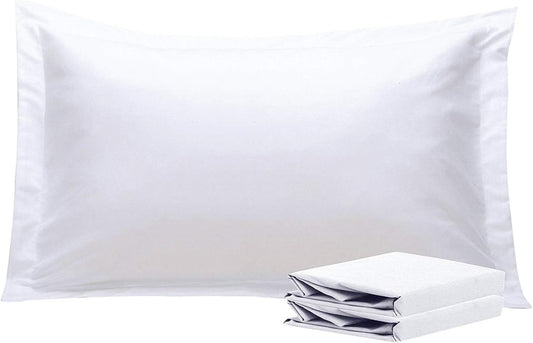 King Pillow Shams - 2 Pack Brushed Microfiber 20X36 Sham Covers - Super Soft and Cozy, Wrinkle, Fade, Stain Resistant 20X36 Inches Oxford Pillowcases, White