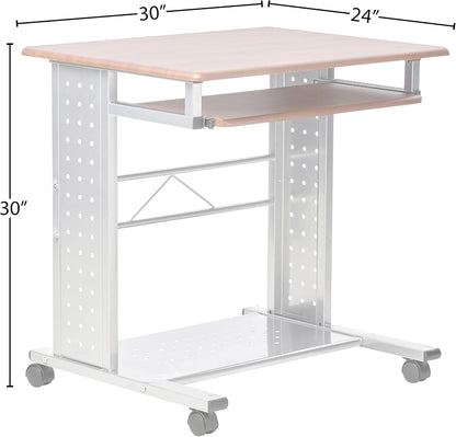 Safco SOHO Mobile Workstation, Medium Cherry and Metallic Gray