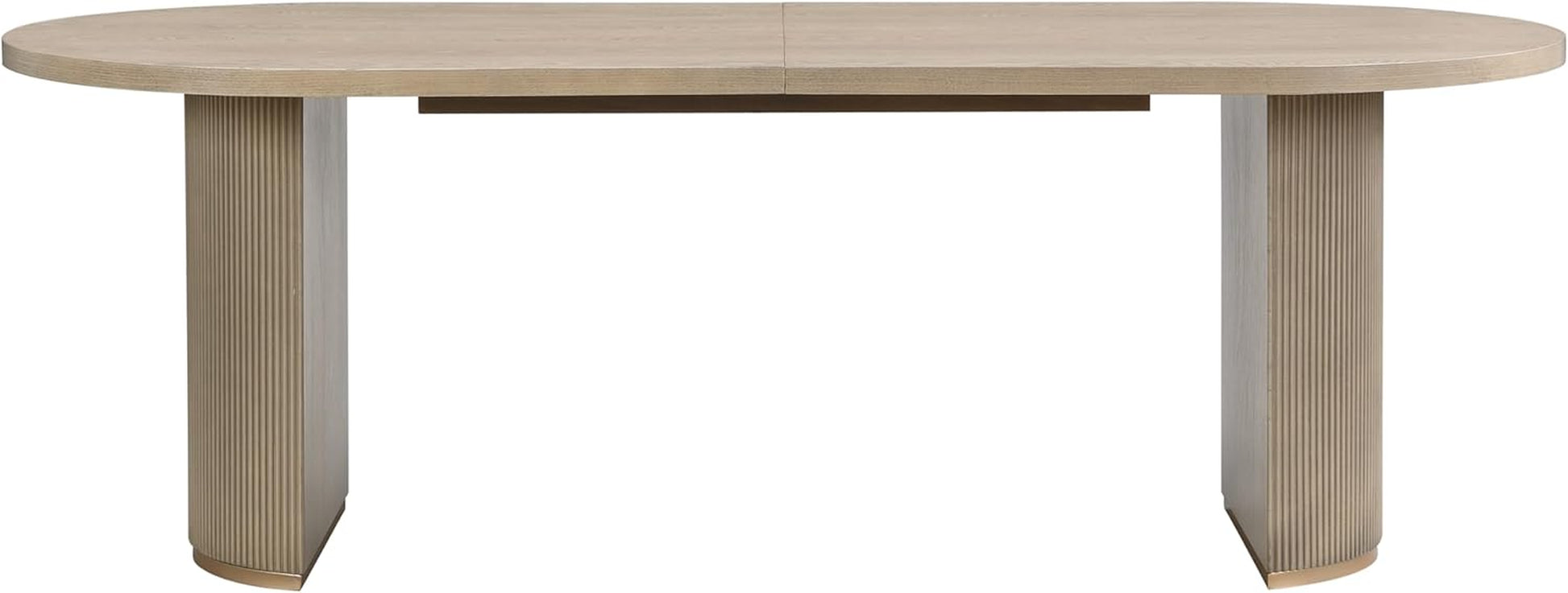 Lancas Modern Minimalist Wooden Indoor Dining Table, Oval Top Dining Table Set for 6, Pedestal Dining Room/Kitchen Table, Ideal for Restaurant/Family Gatherings, Light Ash