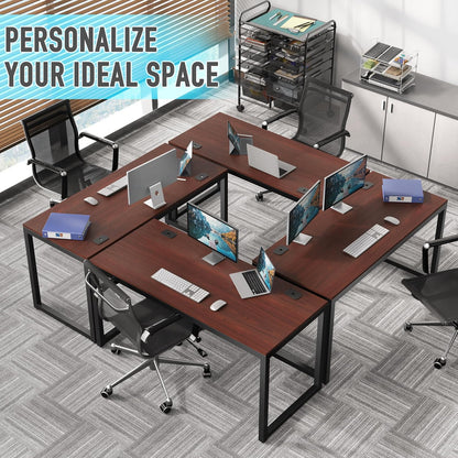 55-Inch Commercial-Grade Office Computer Desk, Cherry