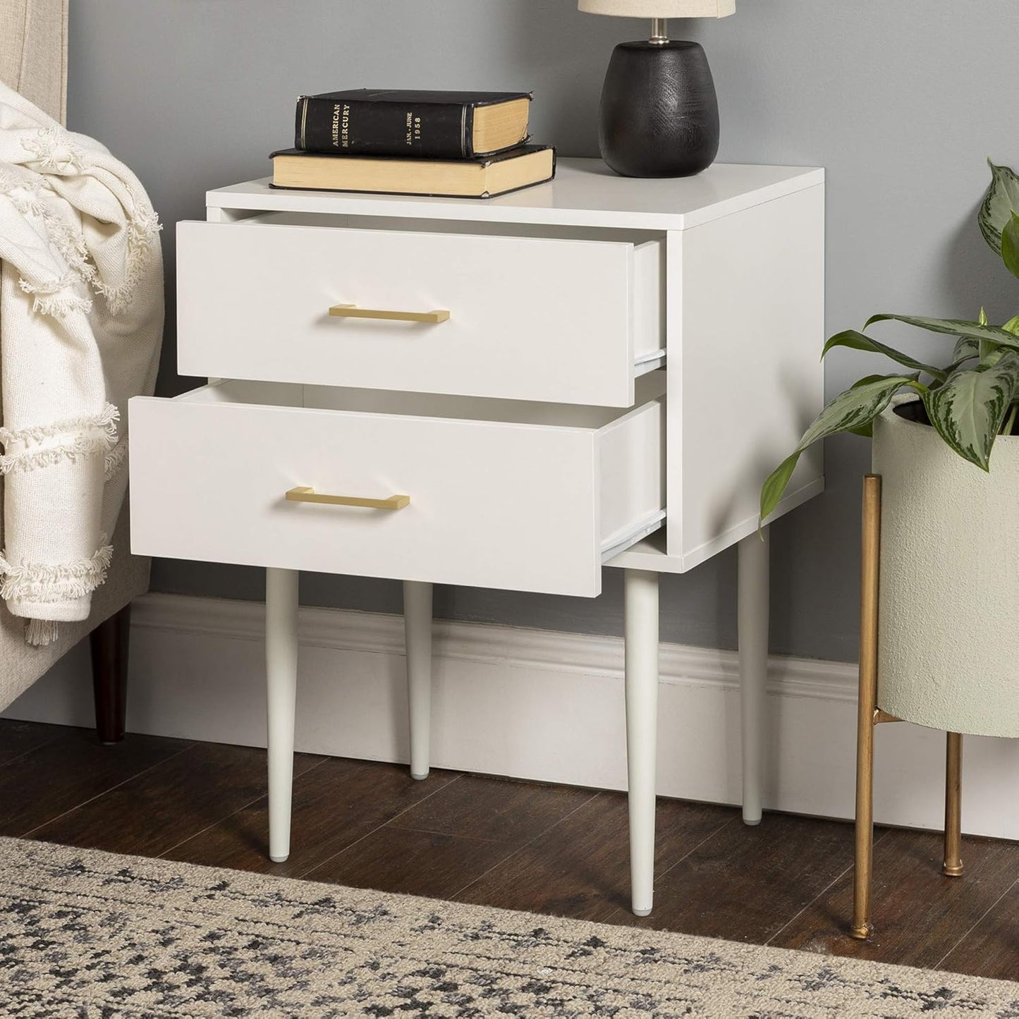 Olivia Living Room Small End Accent Table, 20 In, White