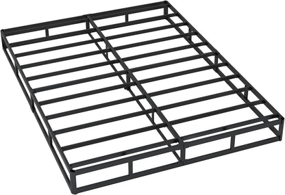Queen Box Spring 7 Inch Low Profile Box Spring Queen Size Bed Base, 3000 Lbs Black Heavy Duty Metal Mattress Foundation with Easy Clean Fabric Cover,Easy Assembly