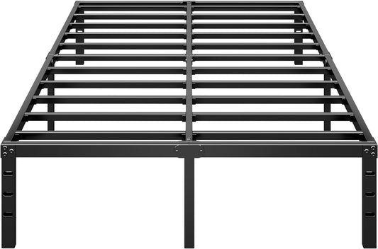Metal Platform Bed Frame 18 Inch Tall,No Box Spring Needed,Queen Size Bed with Heavy Duty Strong Support Slats,Easy to Assemble,Black