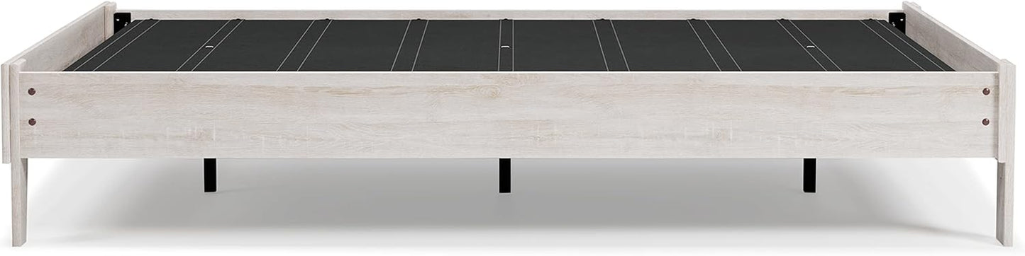 Shawburn Modern Farmhouse Platform Bed, Queen, Whitewash