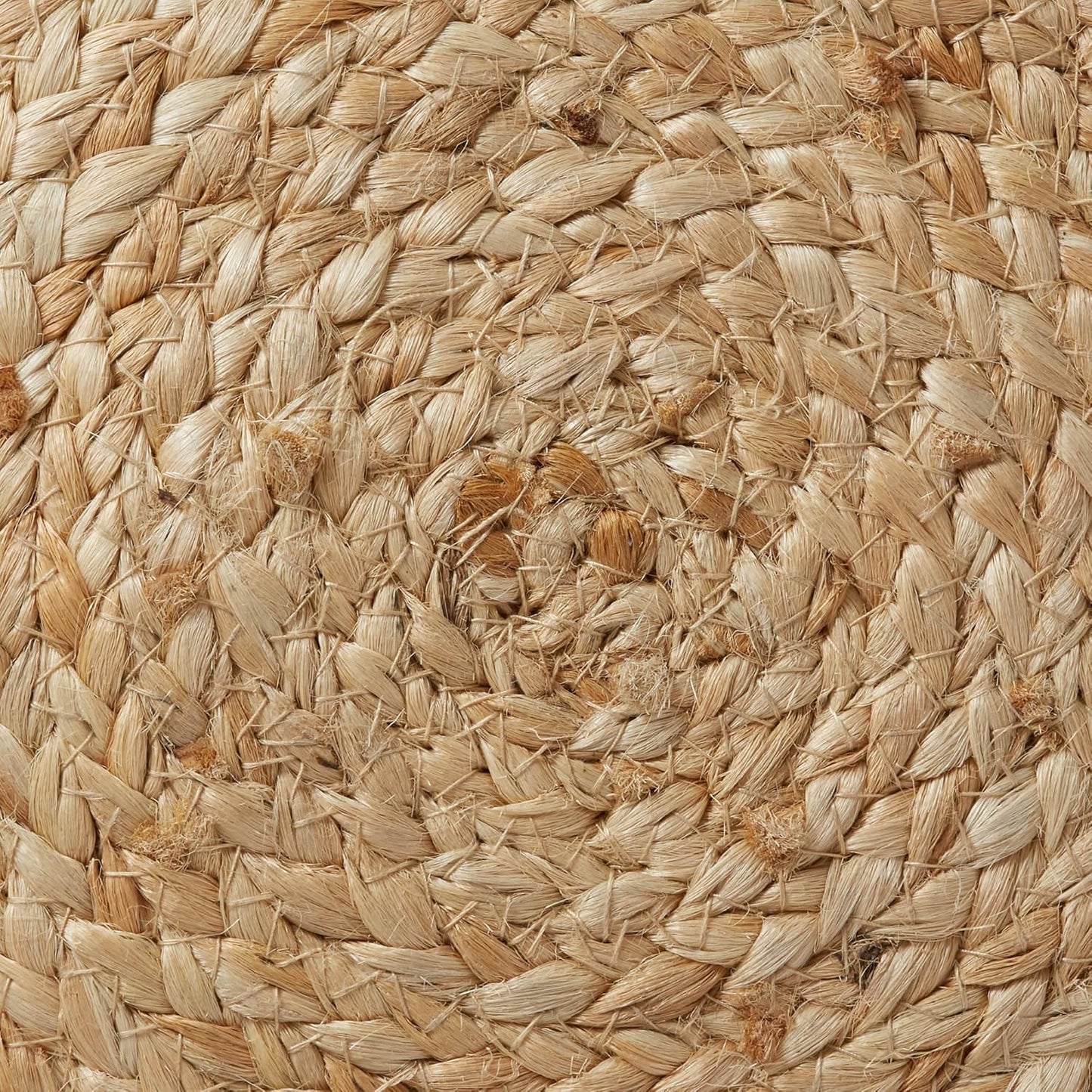 Hand-Braided Jute Pouf Ottoman Footrest, 19" round X 10-1/2" High, Natural Woven Boho Floor Cushion, Home Decor for Living Room, Bedroom, Apartment