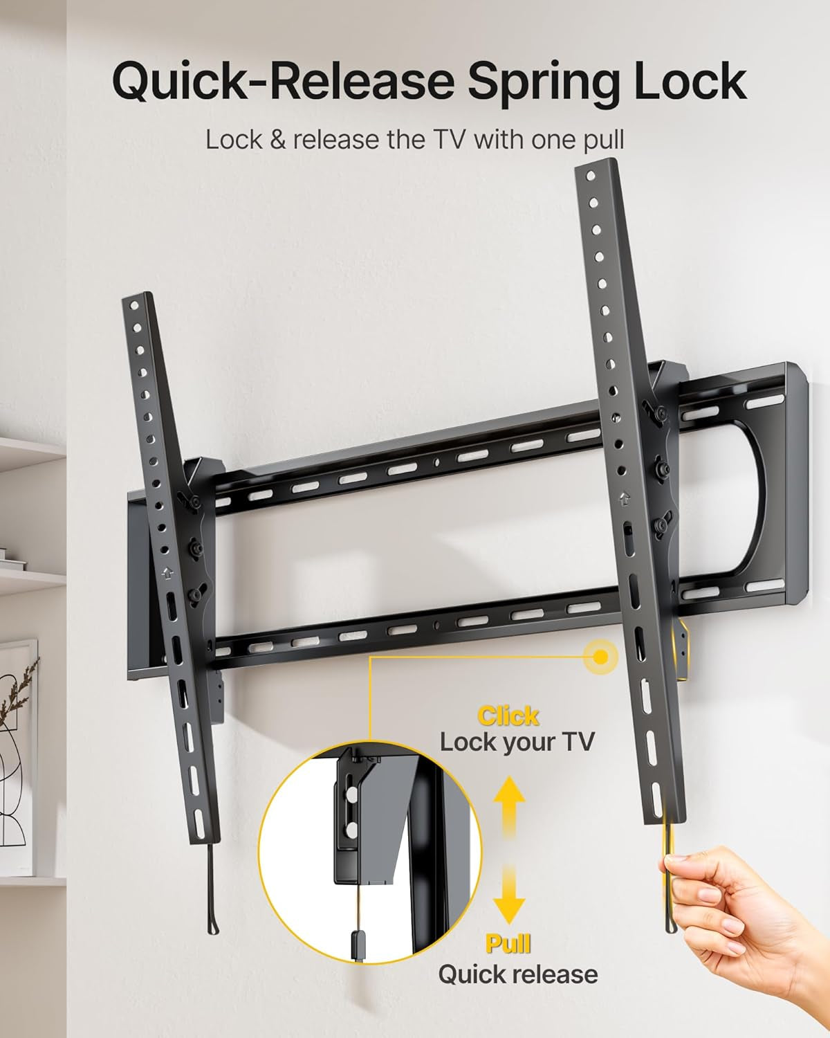 Heavy Duty Tilting TV Wall Mount for 60–120” Large Tvs up to 300 Lbs, 4X Safety Tested, 10° Tilt for Glare-Free Viewing, Low Profile Slim Bracket, Max VESA 900X600, Fits 16”/18”/24” Studs