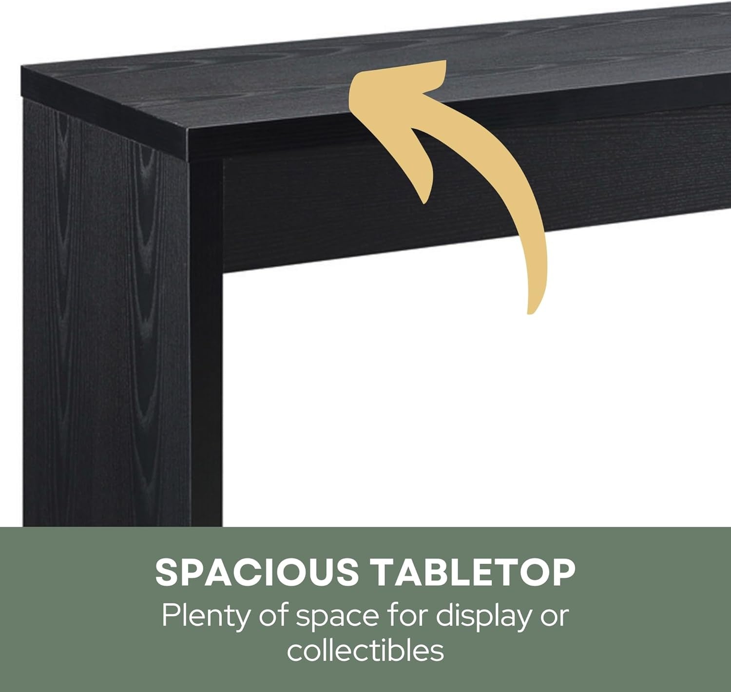 Northfield Hall Console Table 48" - Modern, Minimalist Narrow Sofa Display Accent for Contemporary Living Room, Entryway, or Hallway, Black