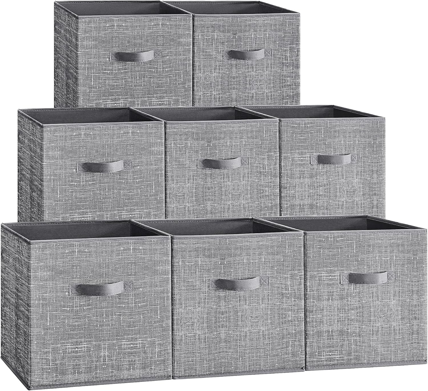 Storage Cubes, 13-Inch Non-Woven Fabric Bins with Double Handles, Set of 8, Closet Organizers for Shelves, Foldable, for Clothes, Cattail Gray UROB833G01