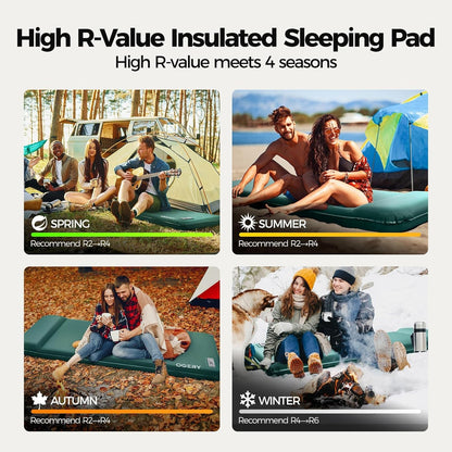 Self Inflating Sleeping Pad with Electric Pump, 3.15" Ultra-Thick Memory Foam Camping Pad, 4 Season Camping Mattress Pad with Built-In Pillow, Camping Essentials Gear for Tent Travel Car