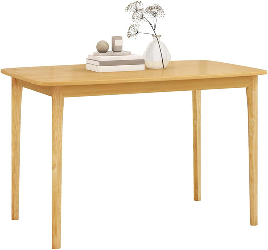 Rectangular Dining Table, Mid Century Modern Kitchen Table, Vintage Coffee Table W/Tabletop & Solid Wood Legs, Wood Farmhouse Table (Natural)