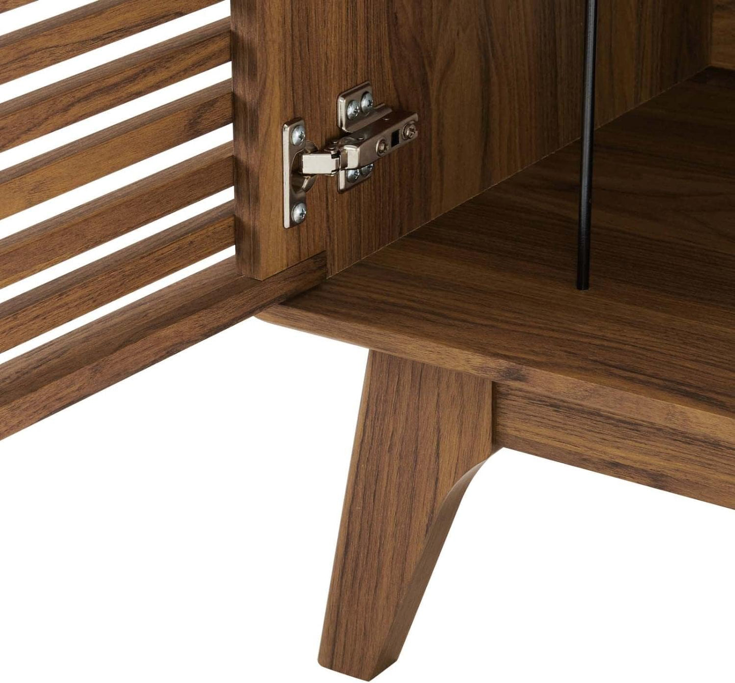 Render Mid-Century Modern 19" Vinyl Record Display Stand in Walnut, 19 Inch