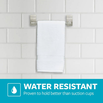 Towel Bar with Water Resistant Strips, Organize Your Bathroom, Easy to Open Packaging