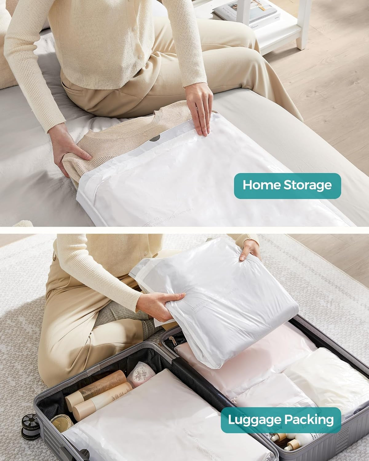 Trash Bags for 8-Gallon (30 L) Trash Cans, Drawstring Kitchen Garbage Bags, Pre-Separated, Liner Code 30A, 4 Rolls, 180 Count, White UKRB030A04