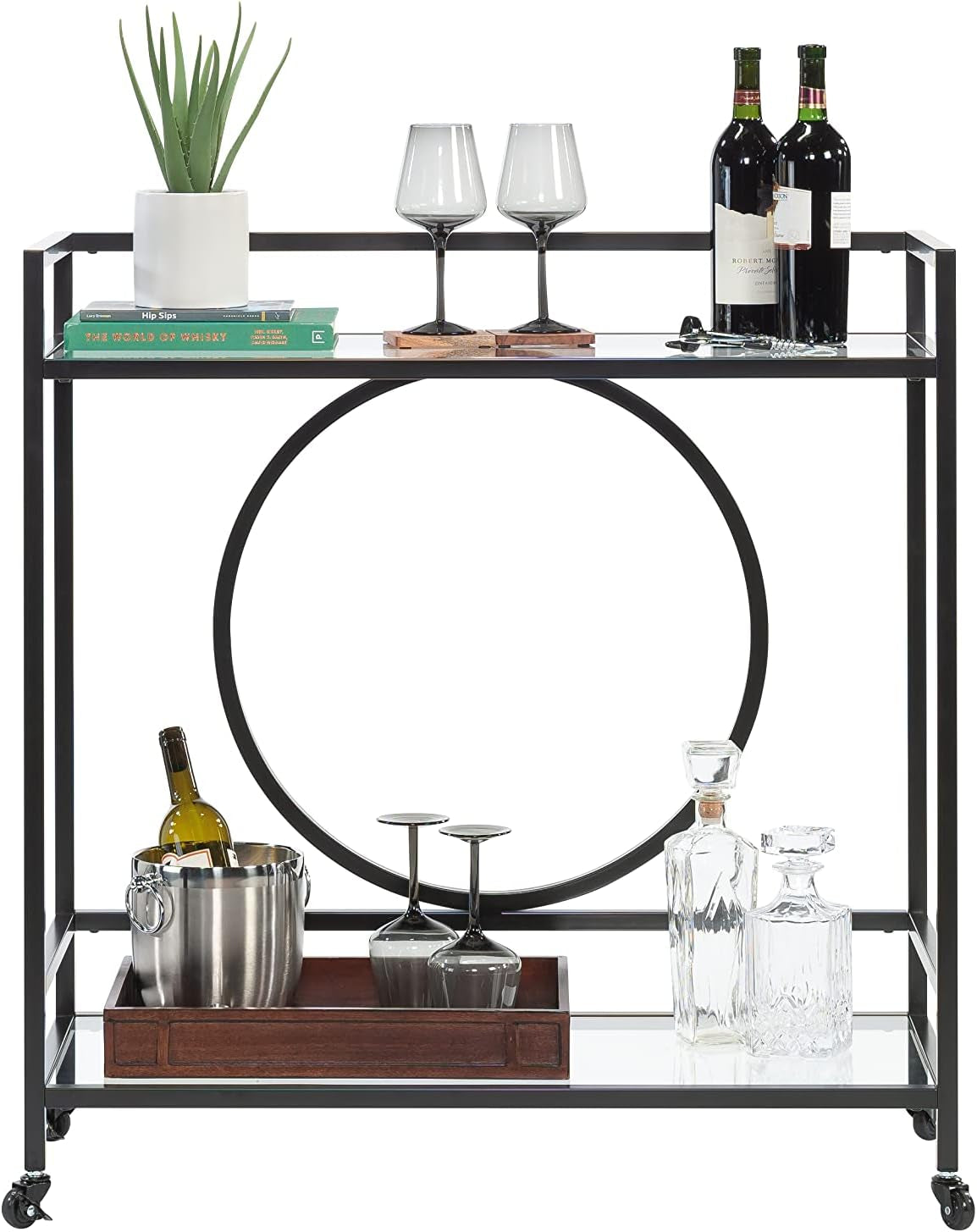 International Lux Bar Cart, Black Finish
