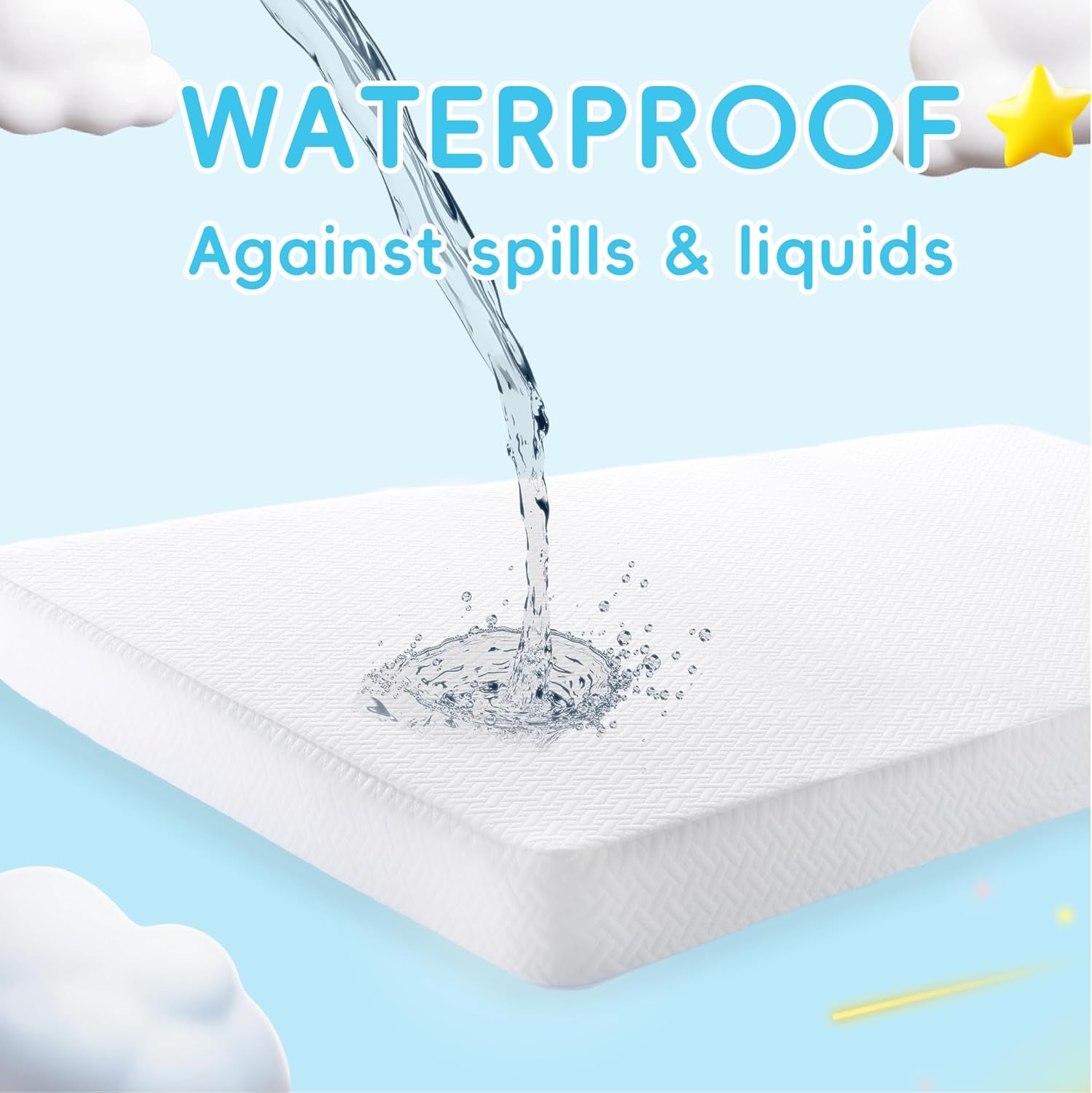 Pack and Play Mattress 38"X26", Pack N Play Mattresses for Playpens, Dual-Layer Mini Crib Mattress with Waterproof Washable Breathable Cover for Infants and Toddlers