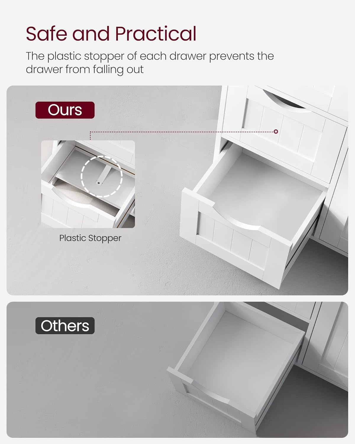 Bathroom Floor Storage Cabinet, Freestanding Bathroom Storage Unit with 2 Adjustable Shelves, 11.8 X 23.6 X 31.5 Inches, Brown UBCB60BR