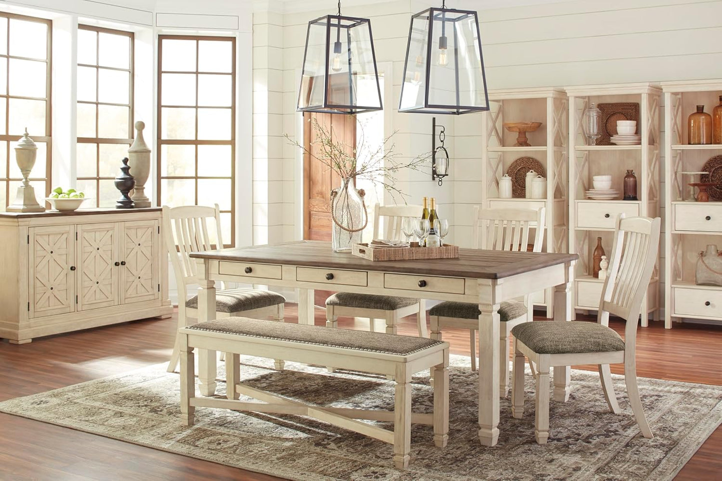 Bolanburg 20" Upholstered Dining Room Chair, Set of 2, Antique White