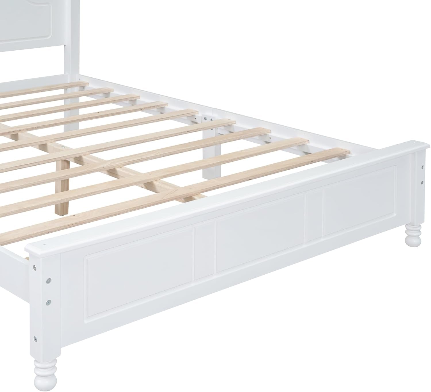 Bedroom Set Furniture, 3-Pieces Bedroom Sets, Queen Size Wood Platform Bed and 2 Nightstands, White