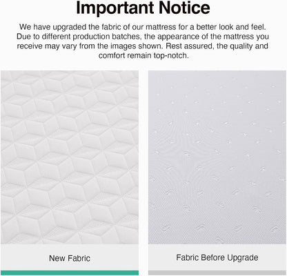 Full Mattress, 12 Inch Full Size Memory Foam Mattress with Comfort Foam for Pressure Relief & Cool Fresh Sleep,Removable Washable Cover, Medium Firm