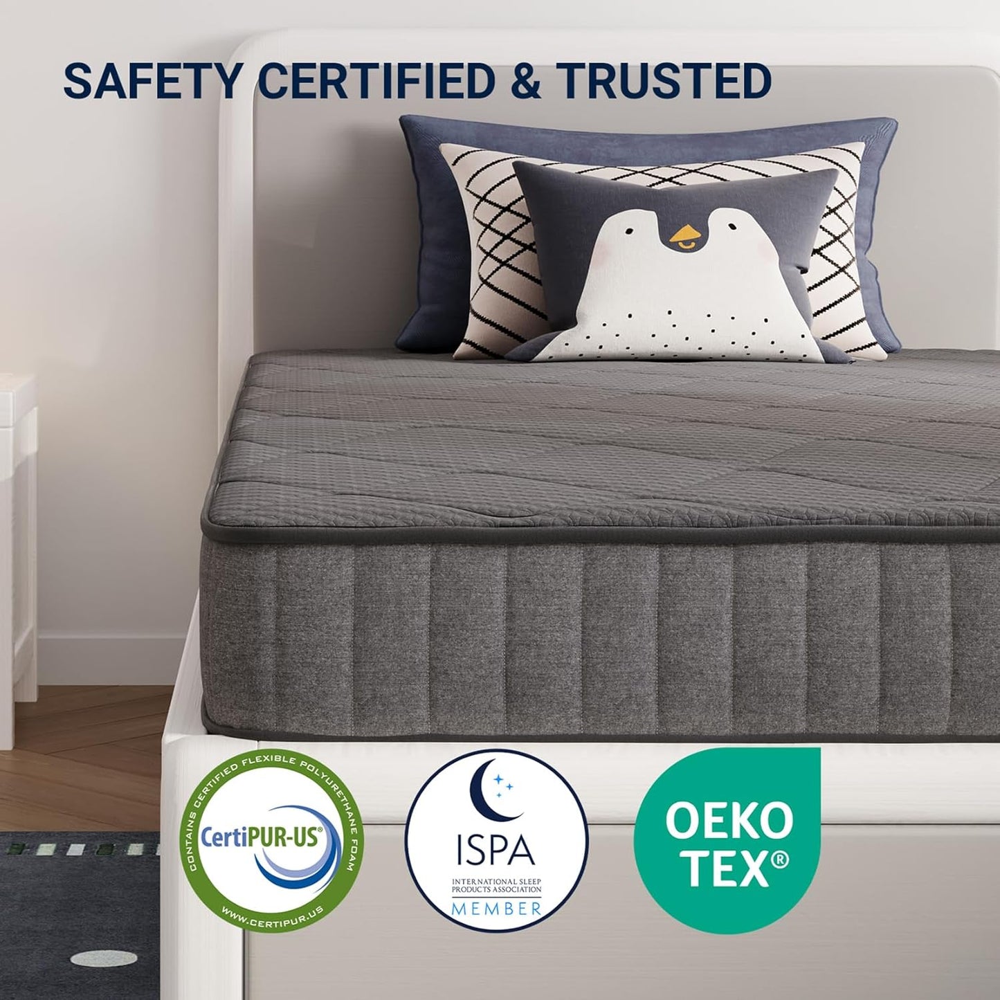 Twin Mattress, 6 Inch Twin Size Mattress in a Box for Kids, Medium Firm Hybrid Mattresses with Bonnell Spring and Gel Memory Foam for Cool Night Sleep & Pressure Relief, Certipur-Us Certified