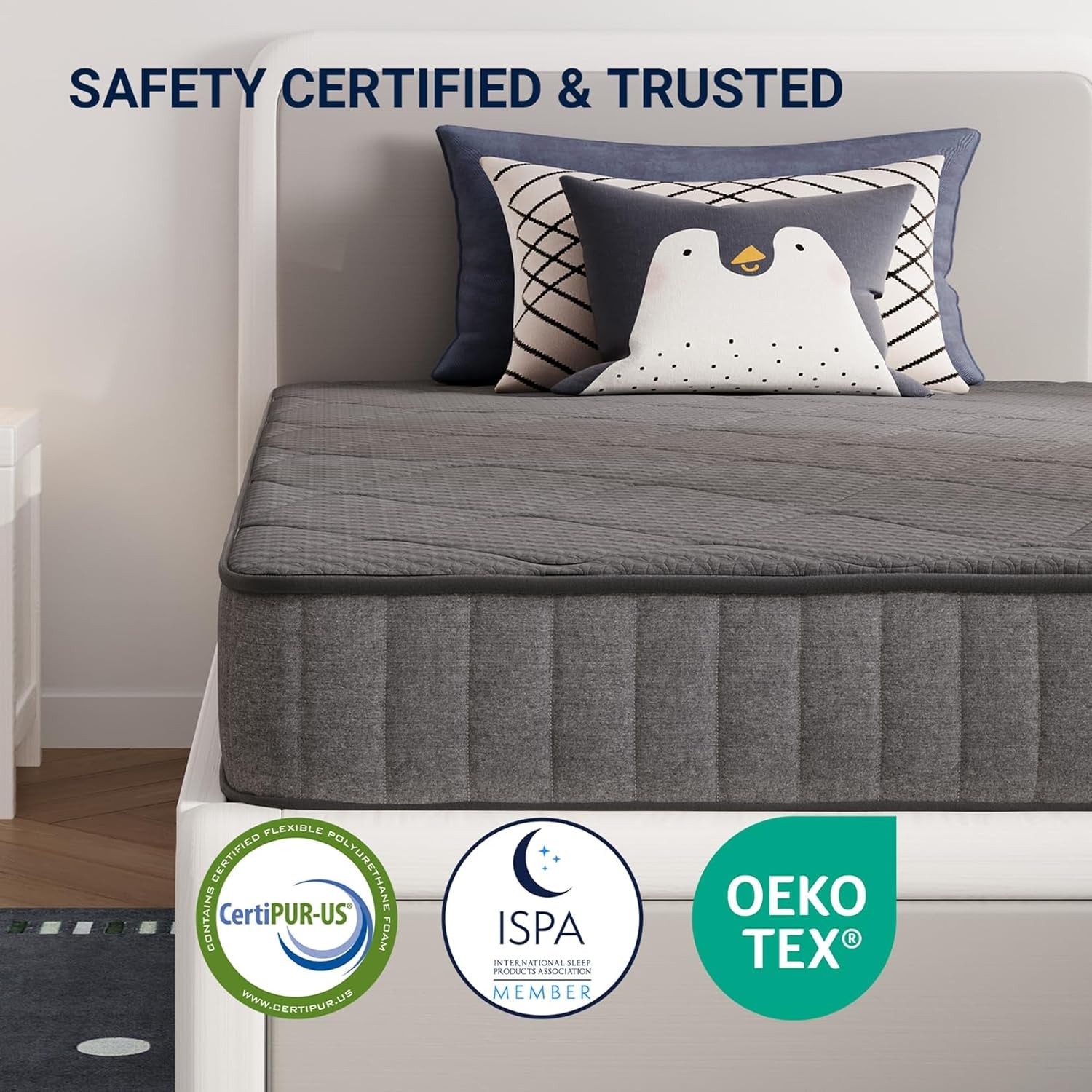 Twin Mattress, 6 Inch Twin Size Mattress in a Box for Kids, Medium Firm Hybrid Mattresses with Bonnell Spring and Gel Memory Foam for Cool Night Sleep & Pressure Relief, Certipur-Us Certified