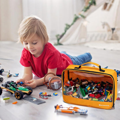 4 PCS Toys Storage Bag, Classic Bricks Building Set Storage Bag, Travel Case for Building Toys, Puzzles