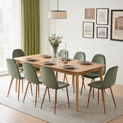 Velvet Dining Chairs Set of 4 - Modern Seating with Metal Legs for Living, Bedroom, Dining Room - Green Chairs, Chair Set for 4