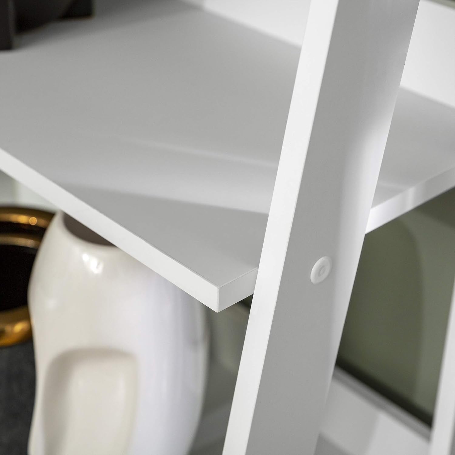 Sophia Modern 4 Shelf Ladder Bookcase , 55 Inch, White