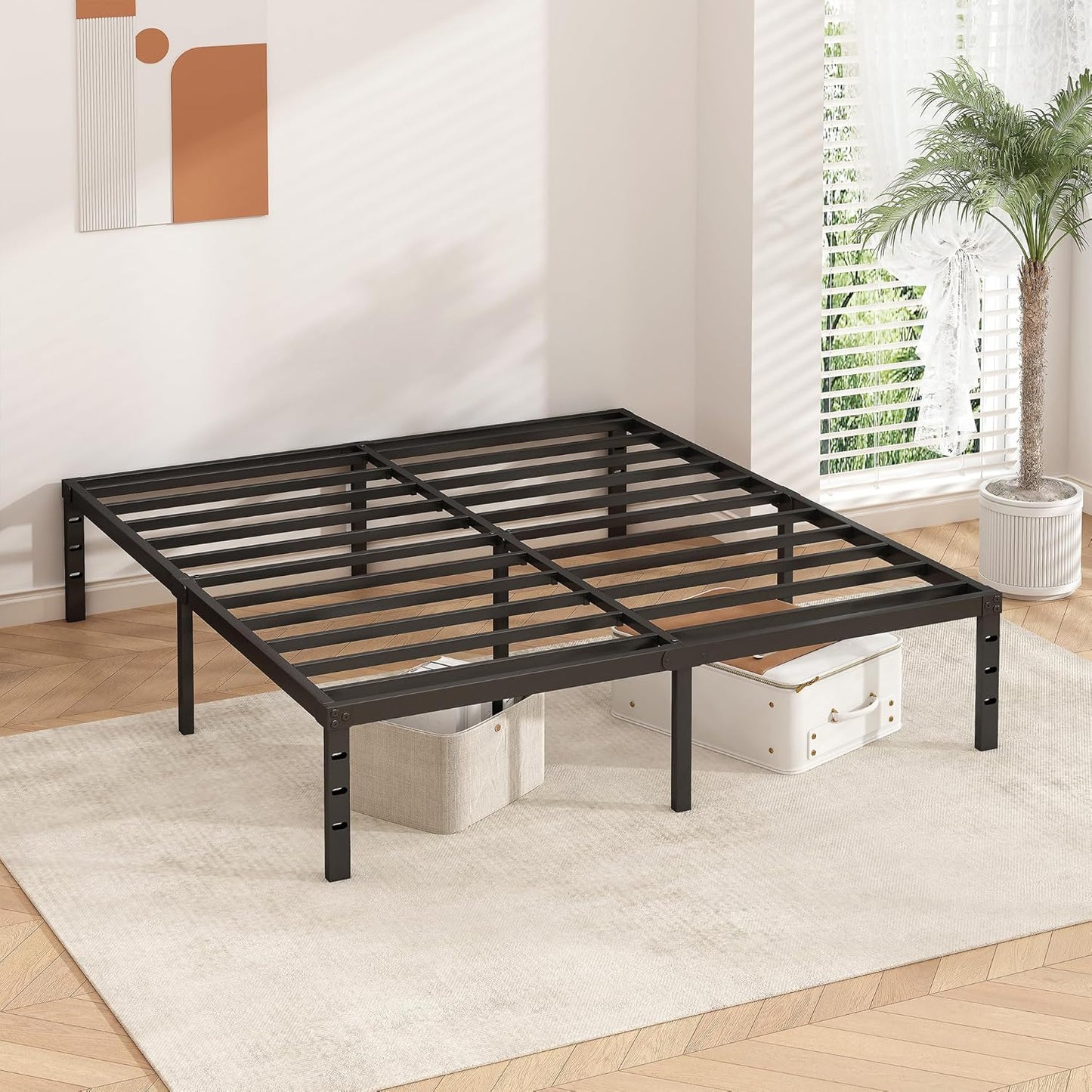 Metal Platform Bed Frame 14 Inch Tall,No Box Spring Needed,Full Size Bed with Heavy Duty Strong Support Slats,Easy to Assemble,Black
